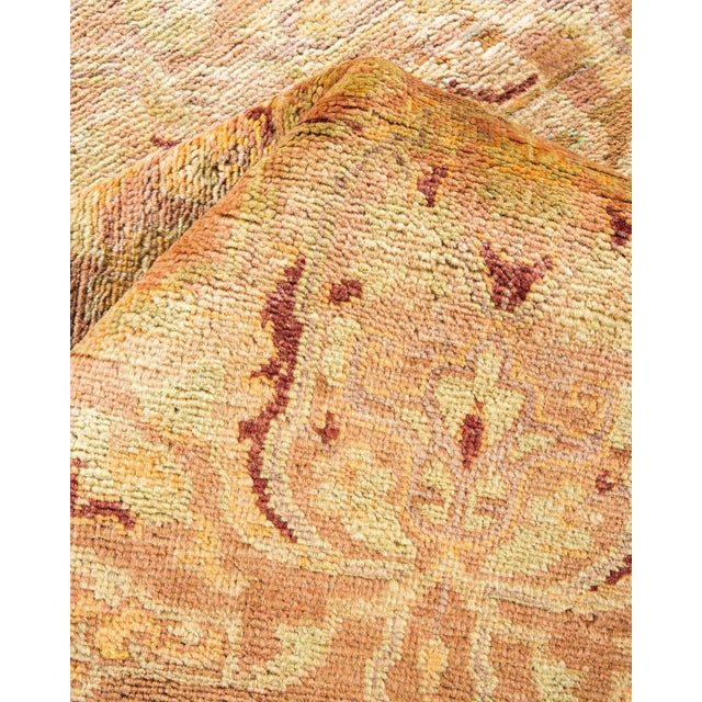 Textile Vintage Traditional Hand Knotted Wool Area Rug, Gold - 8'1" X 9'10" For Sale - Image 7 of 9