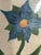 Antique American folk Art naive floral painting on woven antique paper in modern Handpainted frame.