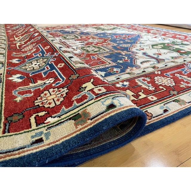 Textile Tribal PersiaAfghan Medallion Persian Heriz Rug 8x10 For Sale - Image 7 of 10