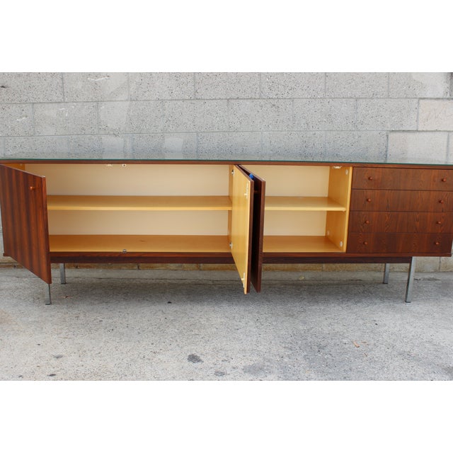 Wood Mid Century Long Rosewood Credenza / Sideboard For Sale - Image 7 of 7