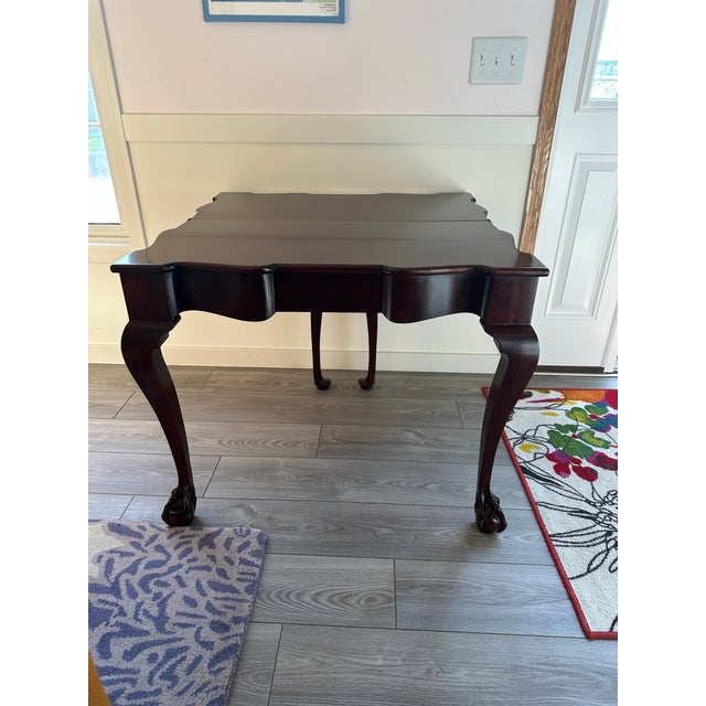 Brown Mid 20th Century Kindel Flip Top Gaming Mahogany Table For Sale - Image 8 of 12