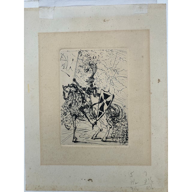 Original 5 x 7 etching on paper full size of paper is 10 x 13 signed in plate with original stained mat & Original...