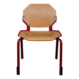 Postmodern Series 34 Rio Chairs in Red Wood from Fröscher, 1985 For Sale