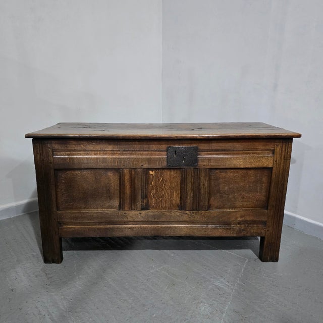 Georgian Oak Coffer, 1650 For Sale - Image 3 of 13