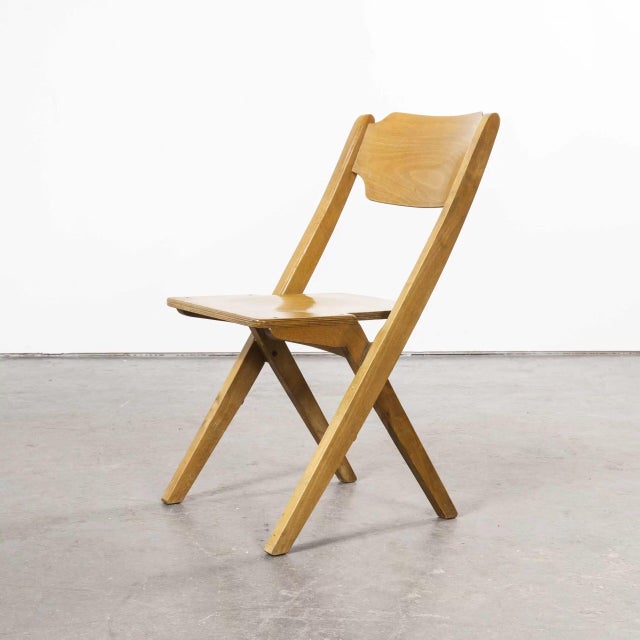Wood Beech Stacking Dining Chairs attributed to Bombenstabil, 1960s, Set of 8 For Sale - Image 7 of 10
