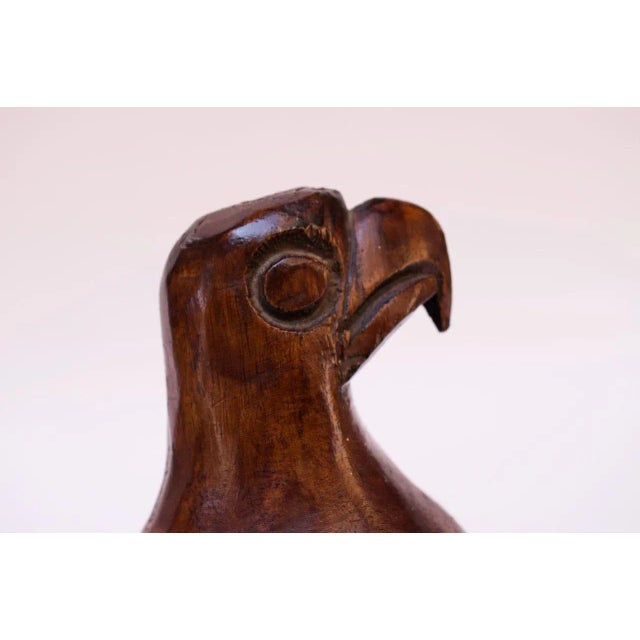 Wood Vintage Folk Art Carved Eagle / Hawk Sculpture For Sale - Image 7 of 12