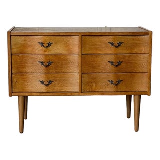 Oak Dresser With 6 Drawers Danish Mid-Century Modern 1960s For Sale
