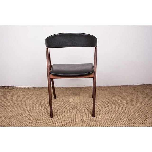 Danish Chairs in Afromosia and Skai Model 205 by Thomas Harlev for Farstrup Stolefabrik, 1960s, Set of 4 For Sale - Image 15 of 15