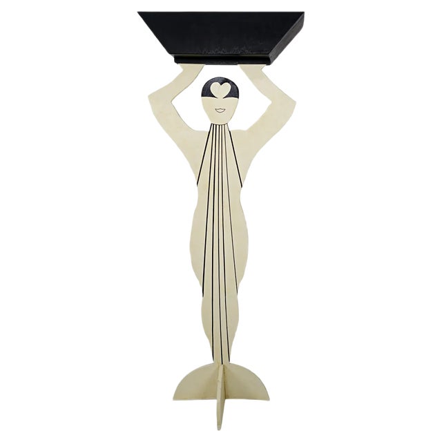 Postmodern Art Deco Style Plant Stand in the Shape of an Elegant Lady For Sale