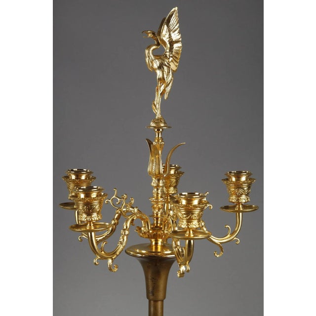 Metal Candelabras in Gilded Bronze, Set of 2 For Sale - Image 7 of 18