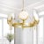 2020s Pasargad Home Vendome Marble & Brushed Gold Chandelier For Sale - Image 5 of 7