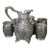 Vintage Indian Hand-Chased Repoussé Beverage Service With Pitcher & Six Matching Tumblers For Sale