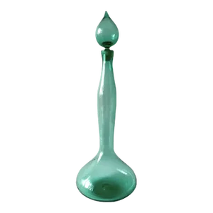 1950s Wayne Husted for Blenko Sea Foam Green Genie Bottle Decanter