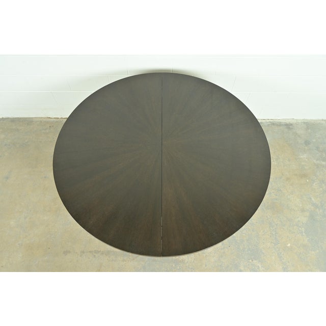 Early 21st Century Christian Liaigre Style Modern Oak Pedestal Extension Dining Table For Sale - Image 5 of 13