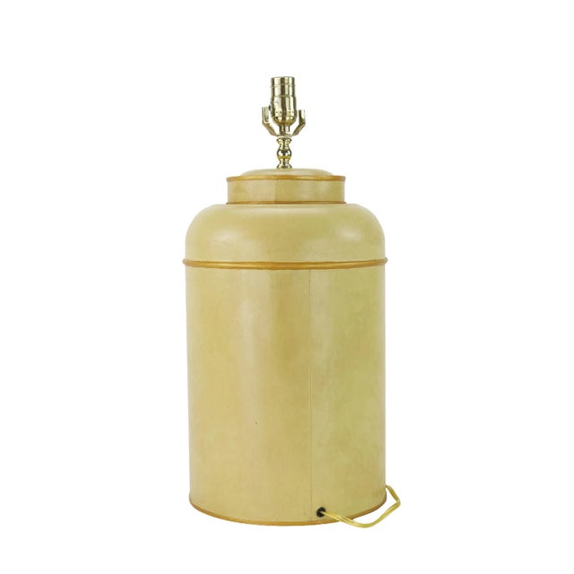 1990s English Chinoiserie Hand-Painted Toleware Tea Caddy Lamps For Sale In New York - Image 6 of 6