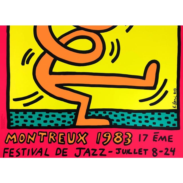 Contemporary Keith Haring, Swing (Rose, Montreux), 1983, Signed Screenprint For Sale - Image 3 of 6