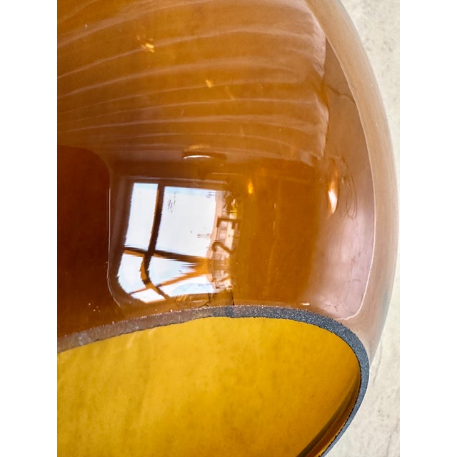 Copper Mid-Century Hungarian Industrial Copper Floor Lamp with Amber Glass Shade, 1970s For Sale - Image 8 of 18