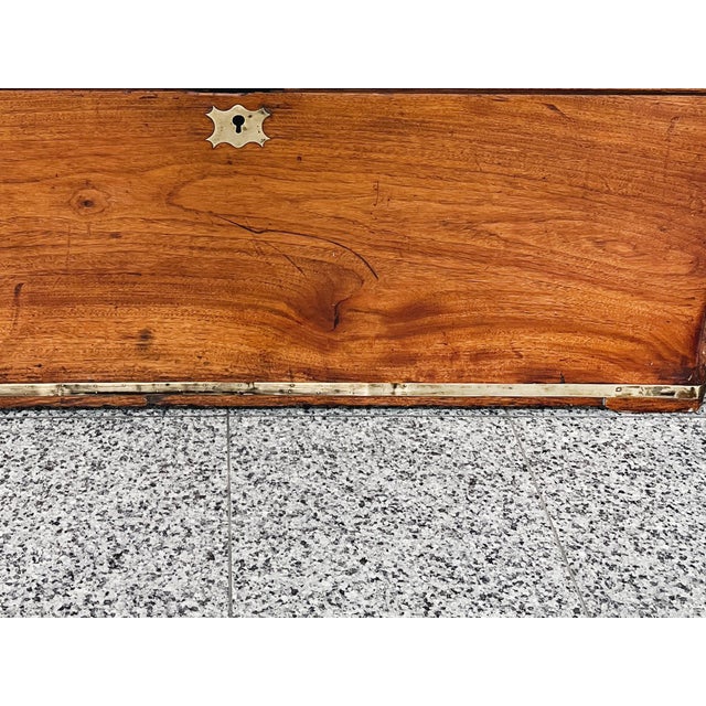 Antique Brass-Trimmed Camphor Wood Chest For Sale - Image 9 of 12