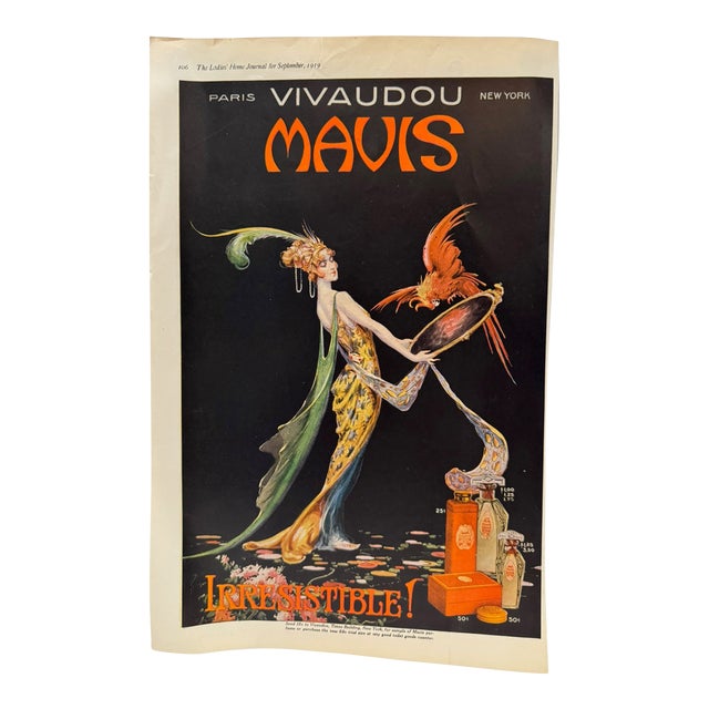 1919 Original Full-Page Color Advertisement, September, Fred L. Packer, Art Deco. For Sale