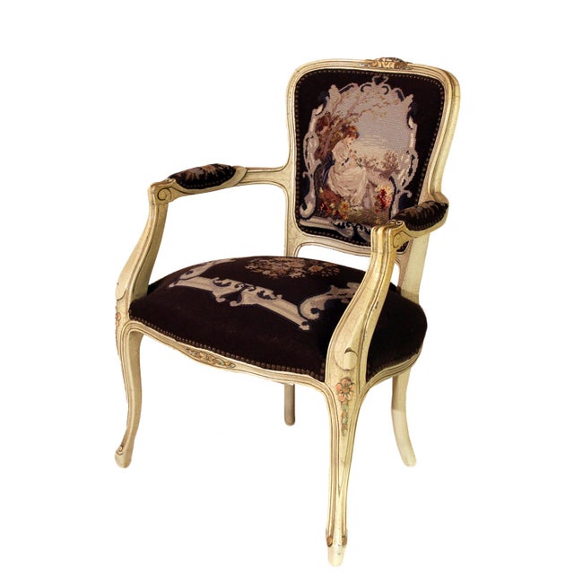 Antique French Louis XV Needlepoint Chair Chairish