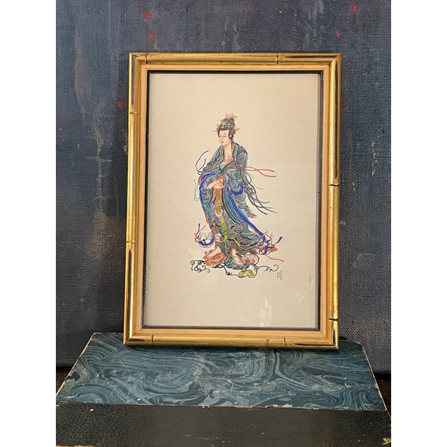 This extraordinary original painting was part of a Chinese paintings that focused on Gods, Celestials, and Immortal...