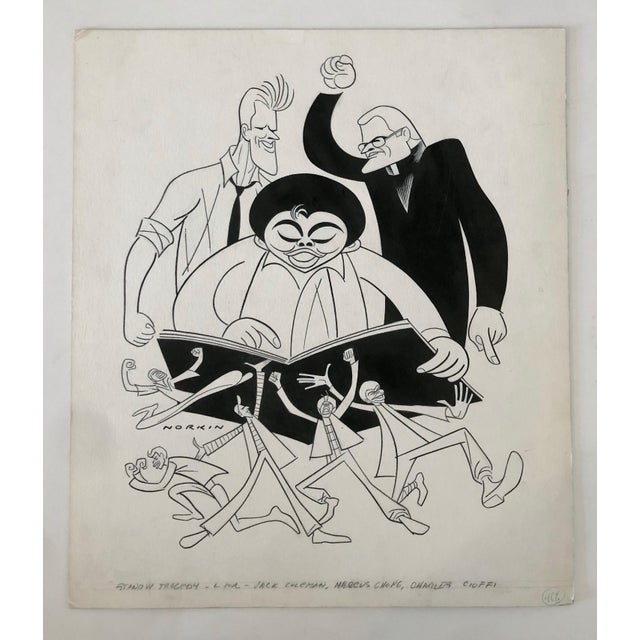 Mid 20th Century Sam Norkin, "Stand up Tragedy" Marcus Chong Original Ink Drawing Theater Caricature Art For Sale - Image 5 of 5
