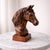 Modern Antique Copper Finish Metal Horse Bust Sculpture For Sale - Image 3 of 10