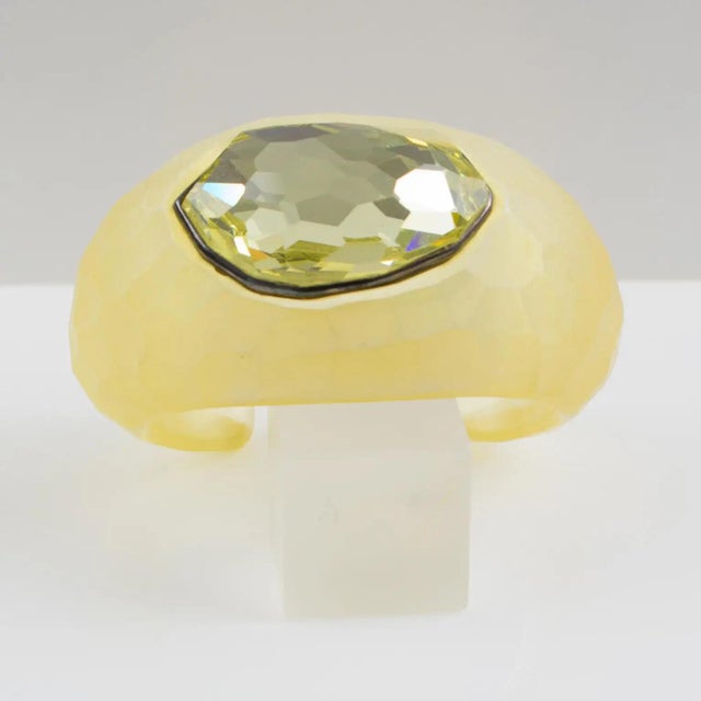 Daniel Swarovski Paris Lucite Cuff Bracelet with Massive Cut Rhinestone For Sale - Image 11 of 15