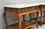 French Country French Country Provincial Rectangle Travertine Marble Top Walnut End Table Pair For Sale - Image 3 of 12