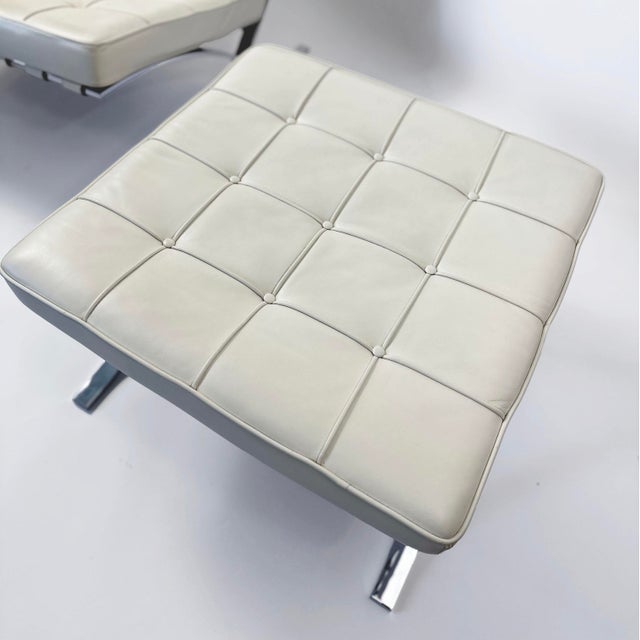 Set of Barcelona Chair and Ottoman by Ludwig Mies Van Der Rohe for Knoll International, 2000s, Set of 2 For Sale - Image 6 of 12