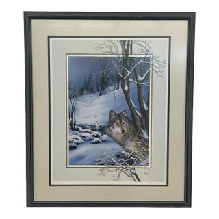 Lawrence R. McKee "Wolf Lone Watcher" Signed Limited Edition Wolf Print, 1995. For Sale