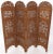 Detailed Carved Teak 4-Panel Room Divider Screen For Sale - Image 6 of 13