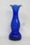 Glass Cobalt Blue Vase Curved With Ruffled Edge Vintage Decorative Art Glass 4743b For Sale - Image 7 of 10