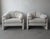 Nice pair of of large scale, 1980s lounge barrel, tub chairs. The chairs have been restored in a beautiful two tone...