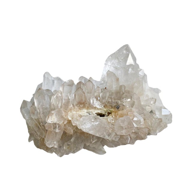 Gemstone Large Quartz Cluster Iron Inclusions – Clear Points, Red Hematite Veins – Healing Display Crystal For Sale - Image 7 of 9