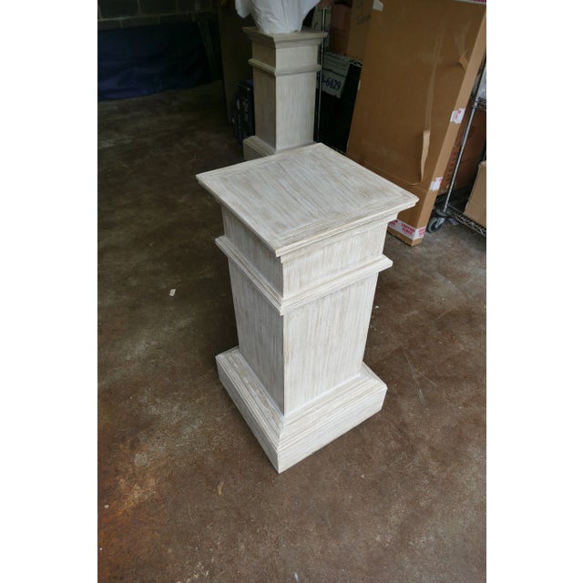 Traditional 1990s Distressed Wood Pedestal/Display For Sale - Image 3 of 8