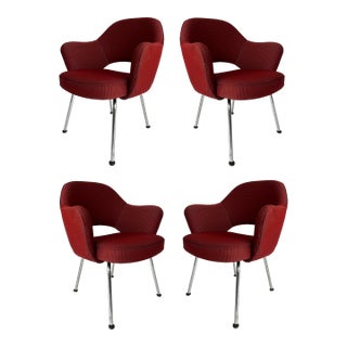 1960s Knoll Eero Saarinen Executive Armchair #71 From Seagram Bldg., n.y.c., Set of 4 For Sale