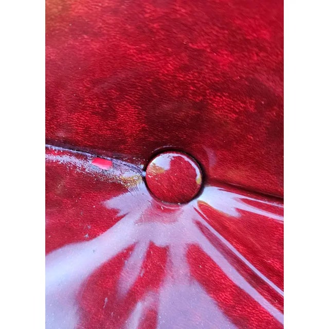 Wood Mid 20th Century Pair of Campaign "X" Wrought Iron and Oak Bar Stools Attributed to Cleo Baldon for Terra of California For Sale - Image 7 of 11