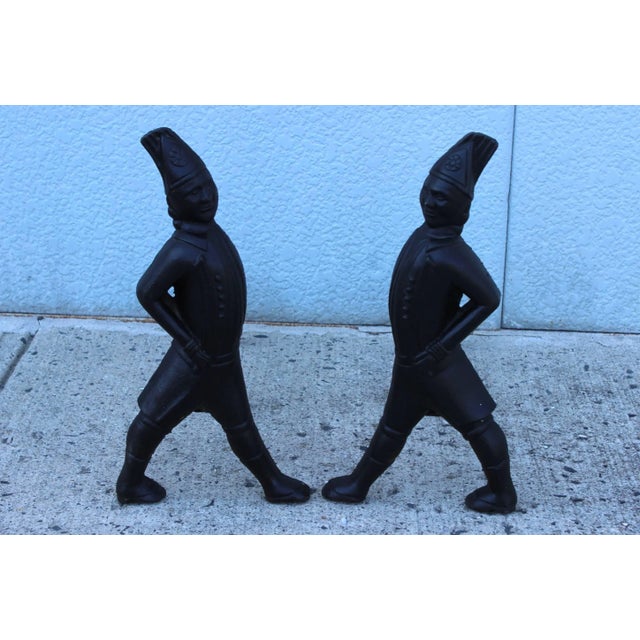 Metal 1940s Hessian Soldiers Andirons For Sale - Image 7 of 8