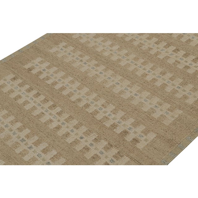 Rug & Kilim Rug & Kilim’s Scandinavian Style Kilim Rug in Beige with Geometric Patterns - 5x7 For Sale - Image 4 of 7