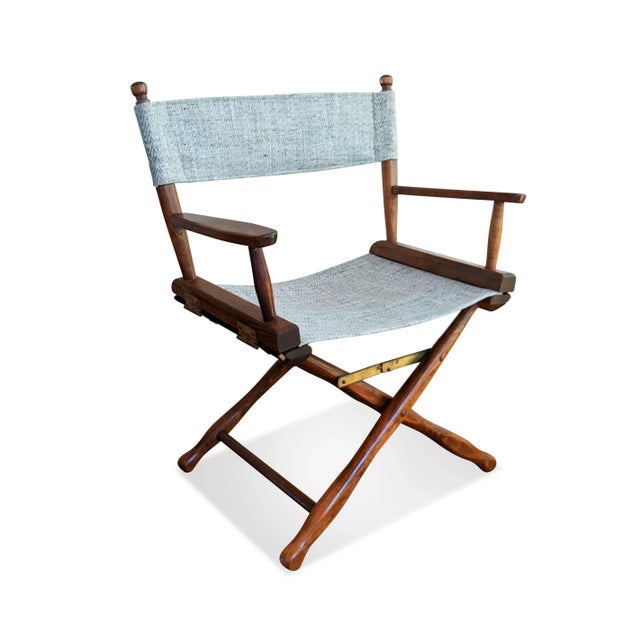 1960s Walnut Mid-Century Director's Chair - By Gold Medal Furniture For Sale - Image 5 of 11