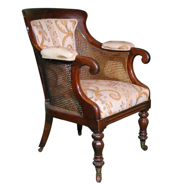 Early 19th Century English Regency Style Armchair with Upholstered Back and Cane Sides, 1820-1835 For Sale - Image 5 of 9