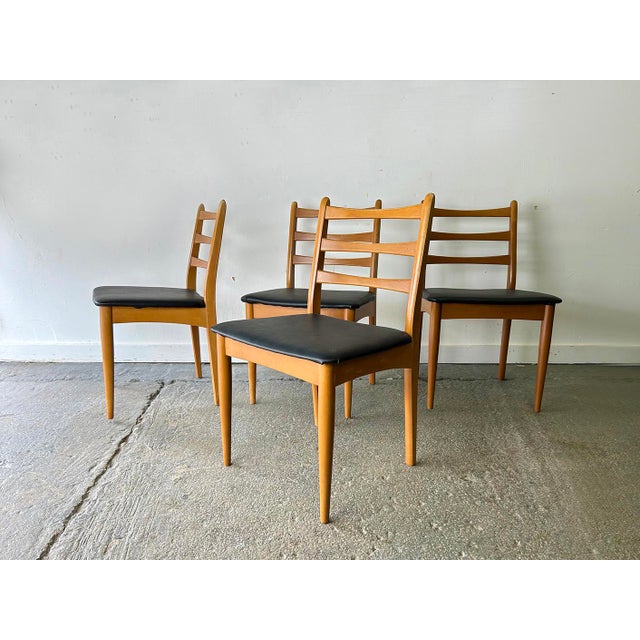 Black Mid-Century Dining Chairs from Schreiber Furniture, 1960s, Set of 4 For Sale - Image 8 of 11