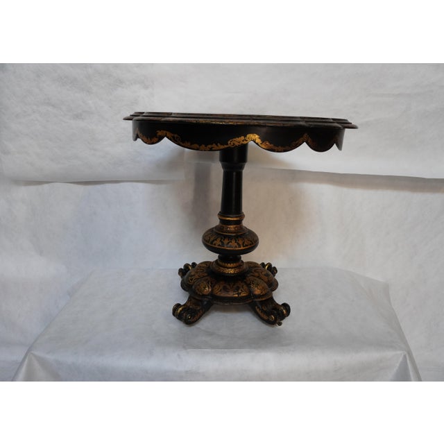 19th Century Victorian Papier Mache Tilt Top Table For Sale - Image 4 of 18