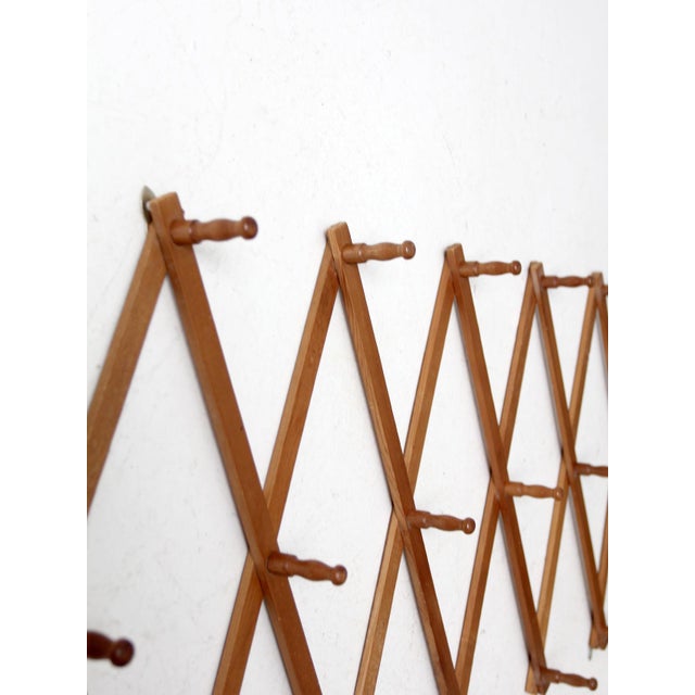 Vintage Wood Accordion Wall Rack | Chairish