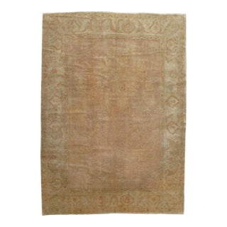 Antique Oushak Carpet, Handmade Turkish Oriental Rug, Pastel, Pale, Soft Colors For Sale