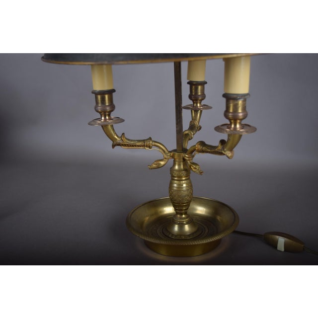 Antique Empire Bronze Bouillotte Lamp with Swan Motifs, 1910s For Sale - Image 13 of 16