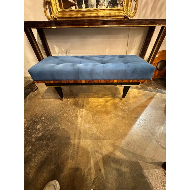 Mid-Century Modern Italian MCM Art Deco Design Bench For Sale - Image 3 of 7