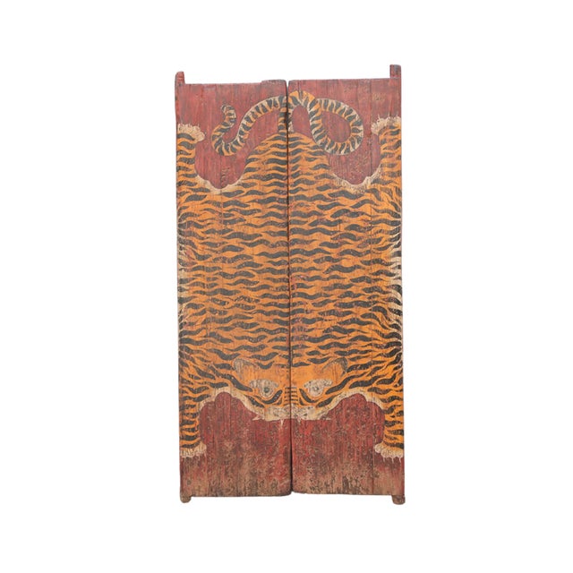 Antique Chinese Painted Door For Sale - Image 4 of 4