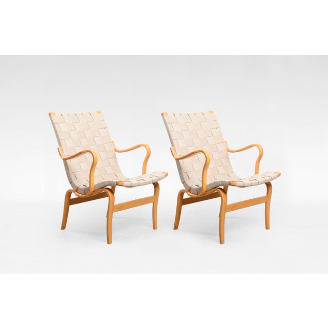Beige Vintage Eva Lounge Chairs by Bruno Mathsson for Firma Karl Mathsson, 1960s, Set of 2 For Sale - Image 8 of 8